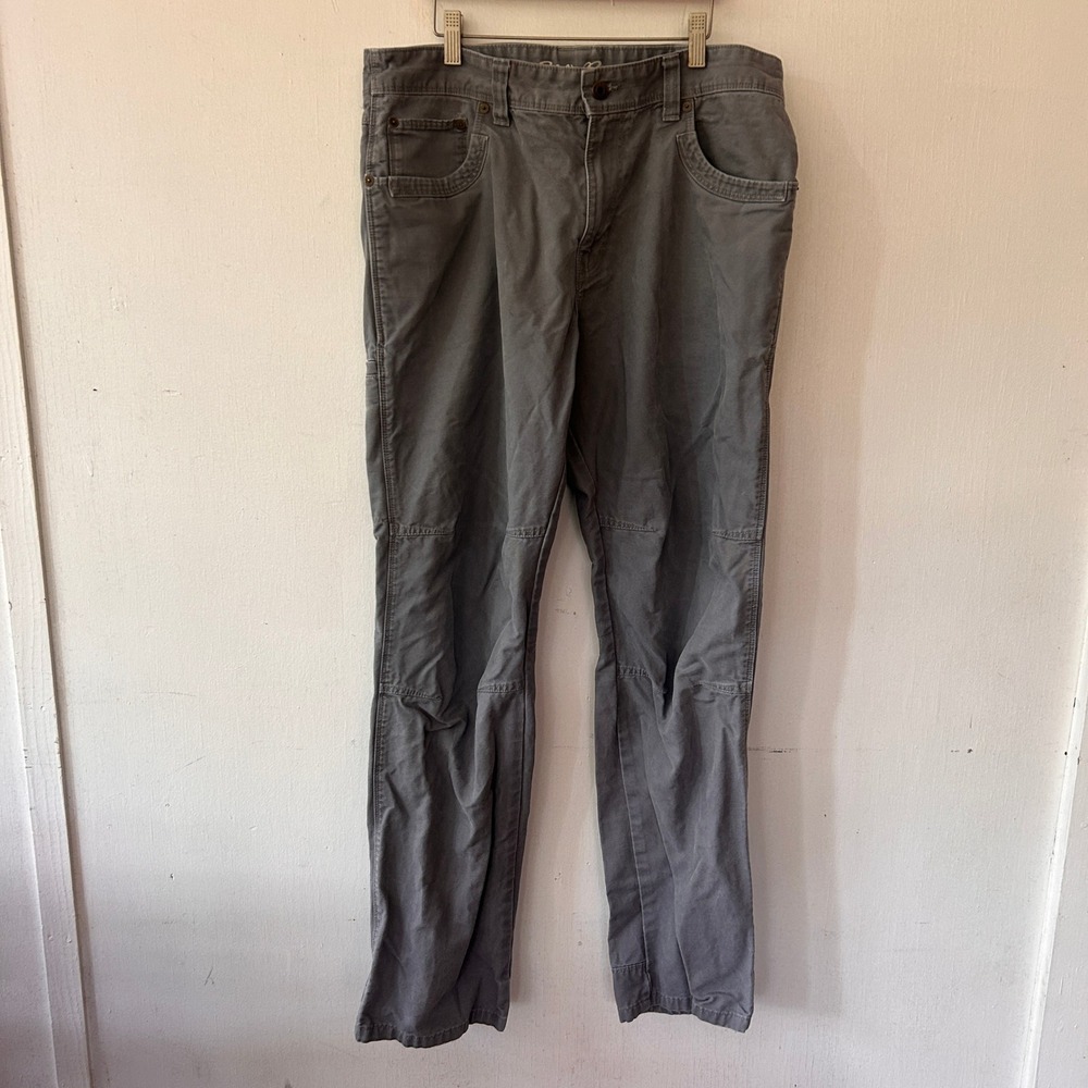 Eddie Bauer Canvas Pants Mens 34x34 Grey Articulated Knee Utility Gorpcore